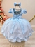 Vestido Infantil Azul Claro C/ Tiara e Renda Casamento Luxo (1053AF) na internet