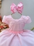 Vestido Infantil Rosa Claro C/ Busto Nervura Pérolas Daminha (1089RS) - comprar online