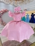 Vestido Infantil Rosa Claro Busto Nervura C/ Pérolas Festas (7509RA)