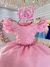 Vestido Infantil Rosa Claro Busto Nervura C/ Pérolas Festas (7509RA) - comprar online