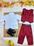 Conjunto Infantil Camisa Branca Calça Colete Gravata Marsala (0702MS) - comprar online