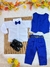 Conjunto Infantil Camisa Branca Calça Colete Grav. Azul Real (0702AR)