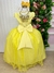 Vestido Vila Lele Longo Jardim Encantado Borboletas Amarelo (VESTVLLLLGJRDENCTBB - loja online