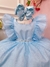 Vestido Infantil Princesa Cinderela Frozen C/ Babados Strass (1407AA) - comprar online