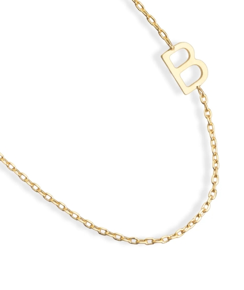 Colar inicial letra banho de ouro 18k