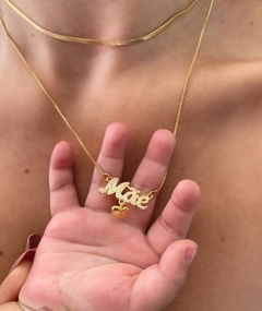 Colar mãe com pingente cravejado banho de ouro 18k - comprar online