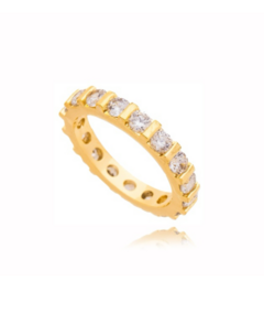 Anel aparador cravejado banho de ouro 18k