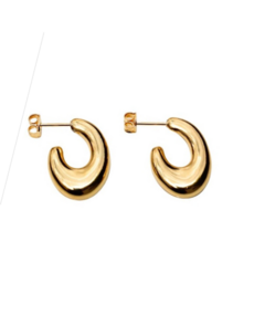 Argola gota ABS com tarraxa banho ouro 18k - comprar online