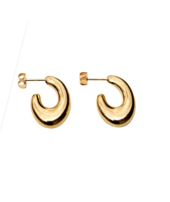Argola gota ABS com tarraxa banho ouro 18k - comprar online