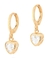 Argola click com pingente de coração cristal banho de ouro 18k - comprar online