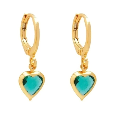 Argola click com pingente turmalina banho de ouro 18k - comprar online