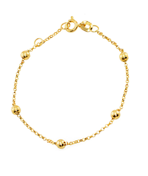 Pulseira de bolinhas banho de ouro 18k - comprar online