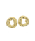 Brinco disco orgânico redondo banho de ouro 18K