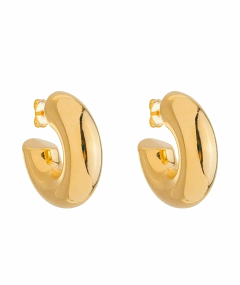 Argola Tubular P banho de ouro 18k