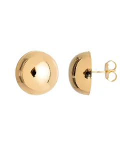 Brinco bola liso G banho de ouro 18k