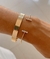 Bracelete aberto cravejado banho de ouro 18k