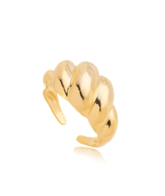 Anel regulável croissant banho de ouro 18k