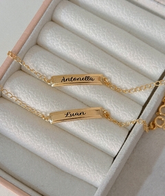 Pulseira infantil personalizada banhado a ouro