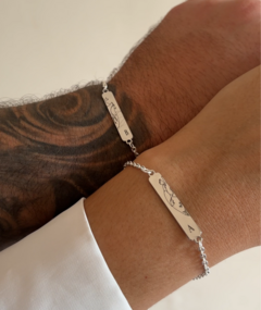 Kit Pulseira duo personalizada banhada a prata