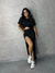SAIA PRETA FEMININA LONGA COM FENDA - FEMIBE CLOTHING 