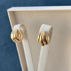 Argola Tripla Click Ouro