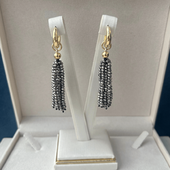 Brinco Tassel Cristais M Grafite