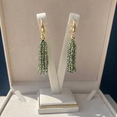 Brinco Tassel Cristais M Verde