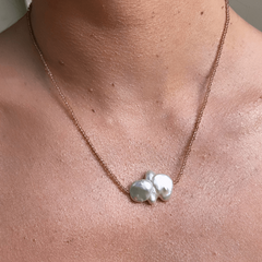 Colar Cristal Nude e Pérola Barroca - comprar online