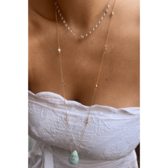 Colar Amazonitas e Gota Cristal - loja online