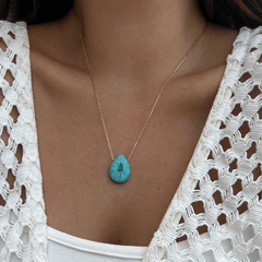 Colar Gota Howlita Turquesa - loja online