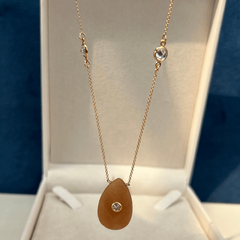 Colar Longo Gota Ágata Caramelo - loja online