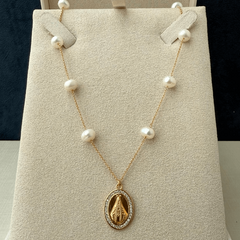 Imagem do Colar Medalha Nossa Senhora Aparecida Pérolas