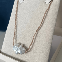 Colar Cristal Nude e Pérola Barroca