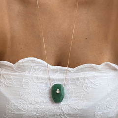 Colar Slider Chain Ágata Verde - Be lure