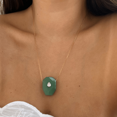 Colar Slider Chain Ágata Verde - loja online