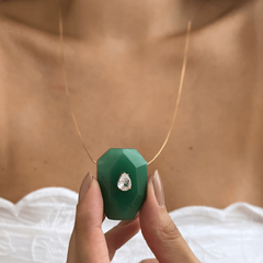 Colar Slider Chain Ágata Verde na internet