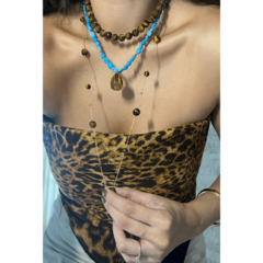 Colar Howlita Turquesa Gota Olho de Tigre na internet