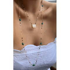 Colar Longo Turmalinas e Jade - Be lure
