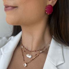 Colar Jade Rubi e Pérolas Barrocas - loja online