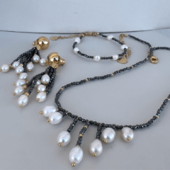 Pulseira Hematitas e Pérolas - loja online