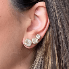 Ear Cuff Ouro Quadrados Cravejados - comprar online