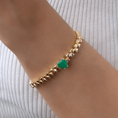 Pulseira Riviera Coração Esmeralda - comprar online