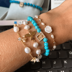 Pulseira Cruz Howlita Turquesa - loja online