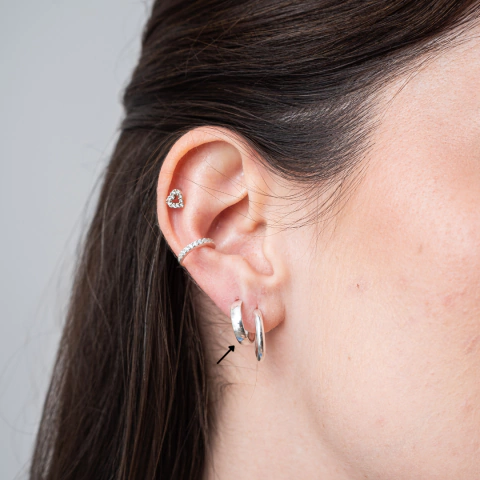 Brinco argola média grossa 1,5cm encaixe