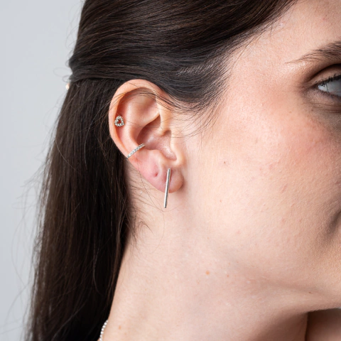 Brinco palito em Prata