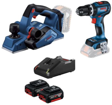 Combo Parafusadeira GSB 18V-90C + GHO 185-LI + Kit Bat BOSCH