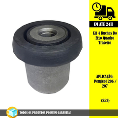 Kit 4 Buchas Do Eixo Quadro Traseiro Peugeot 206 / 207