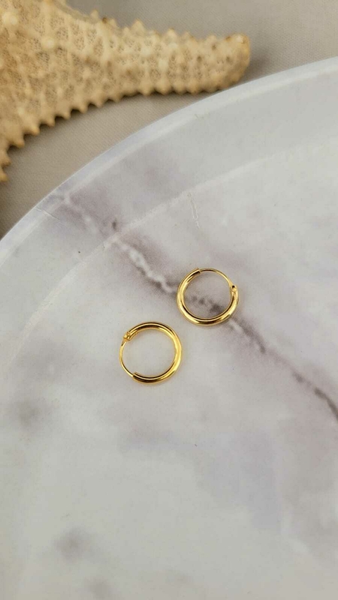 Argolla Lisa 1 cm (x unidad) Plata Gold