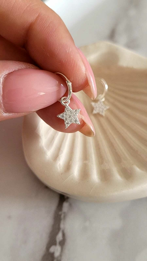 Argolla Estrella Micropave (par) - comprar online