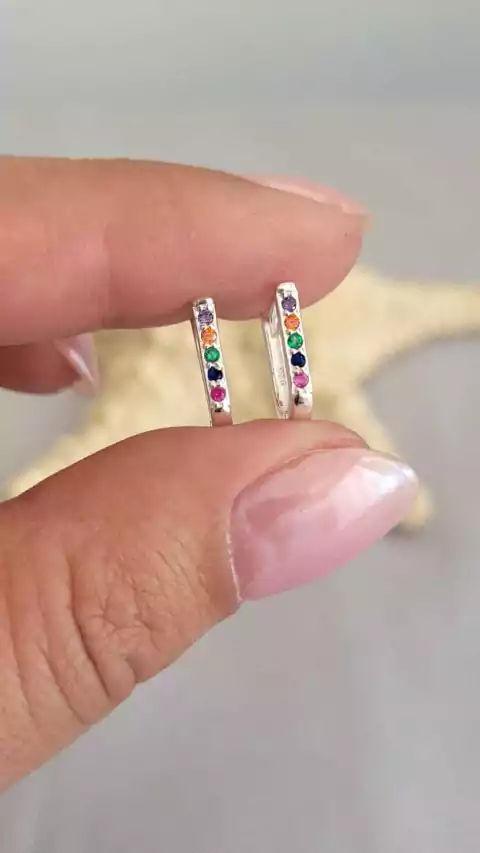 Argollas Rainbow Rectangulares (par) - comprar online